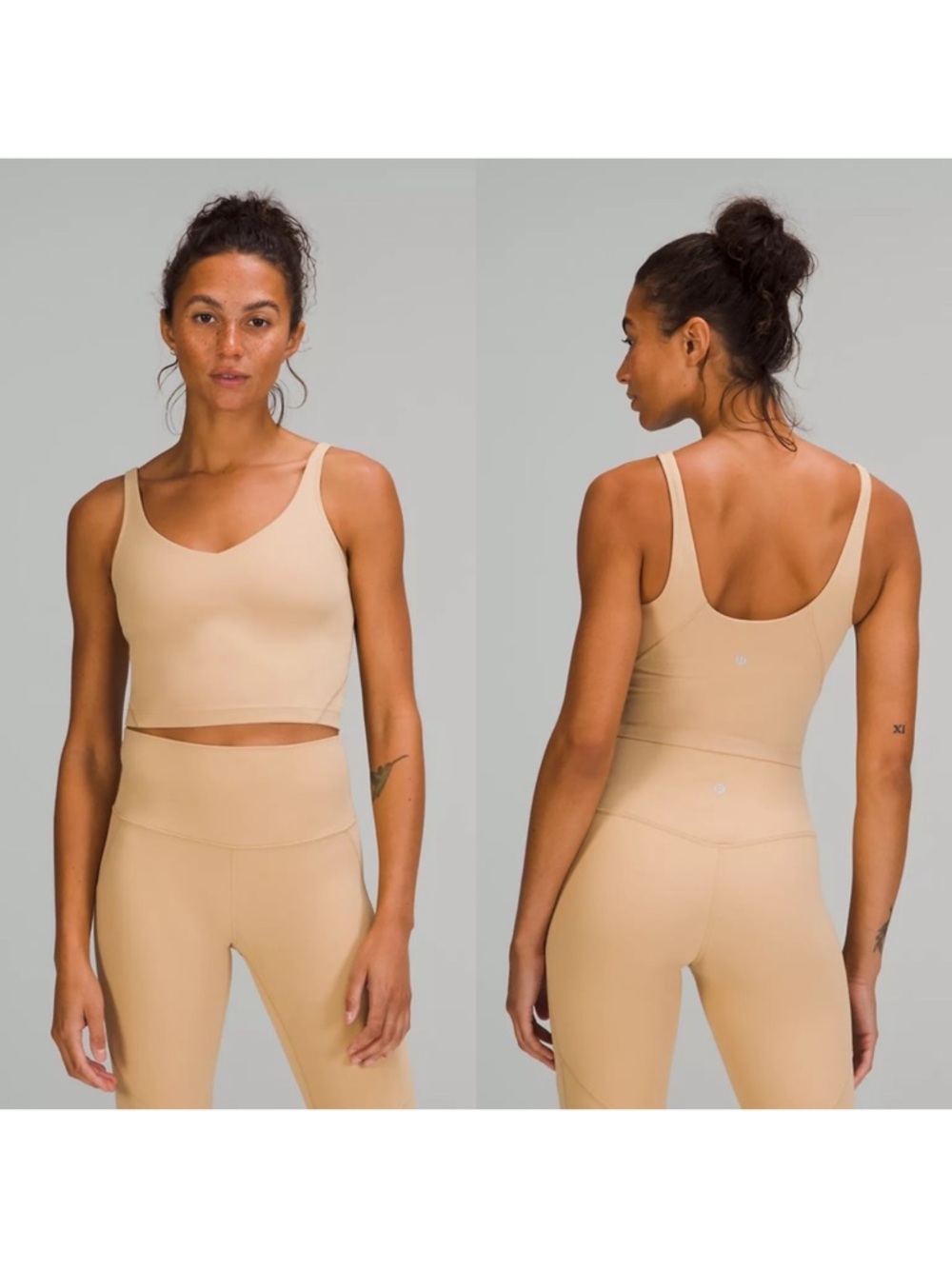 Lululemon Align Tank Top Pecan Tan V Neck Size 6 W1CW8S